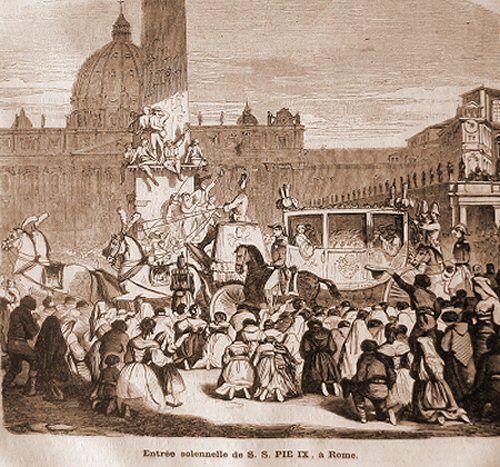 retour PieIX Rome 1850